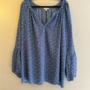 Como Blu long sleeve blue blouse